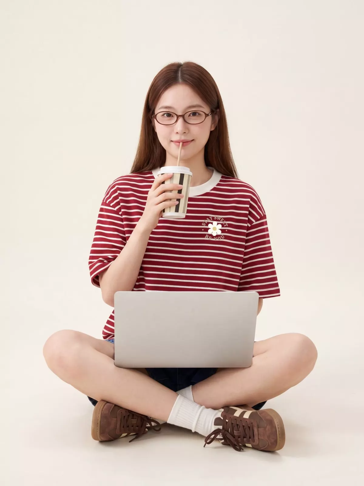 Áo Thun Sọc Ngang Tay Ngắn Unisex Boxy Fit Daily Stripe LIMEORANGE LU26101118