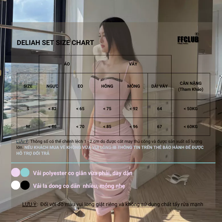 ÁO 2 DÂY POLY DELIAH CHIẾT EO TÔN DÁNG FFCLUB