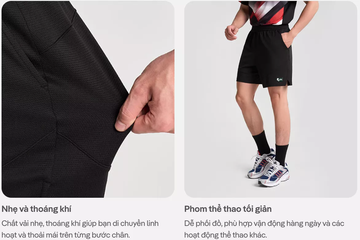 Set cầu lông Smash Energy Áo sát nách Tanktop cổV và Quần short Basic thoáng mát nhanh khô, hạn chế ma sát Coolmate