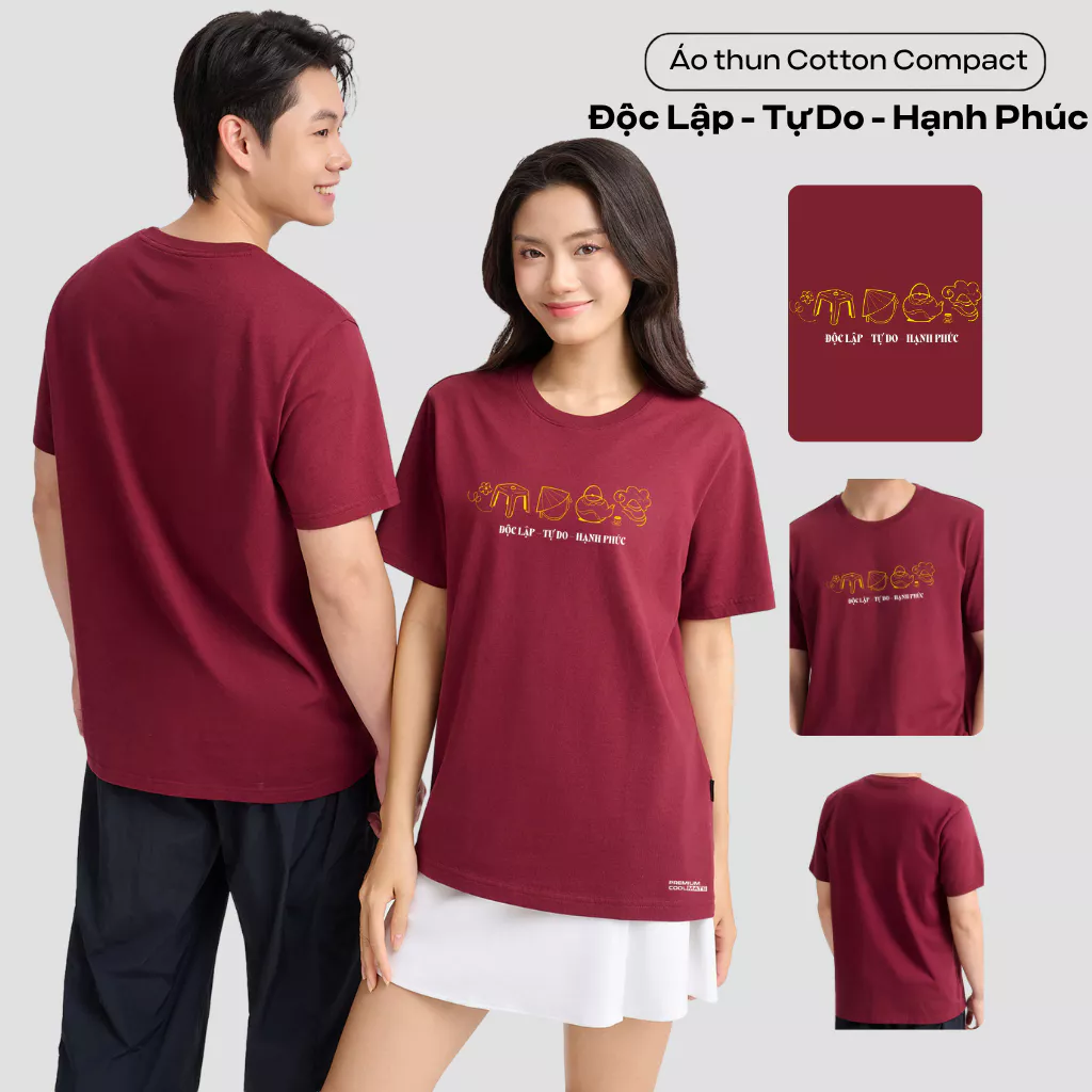 [MỚI-BST SAO VÀNG YÊU NƯỚC 2.9]BST Áo thun Tshirt nam nữ Cotton Compact in Việt Nam, Áo Quốc Khánh thoáng mát Coolmate