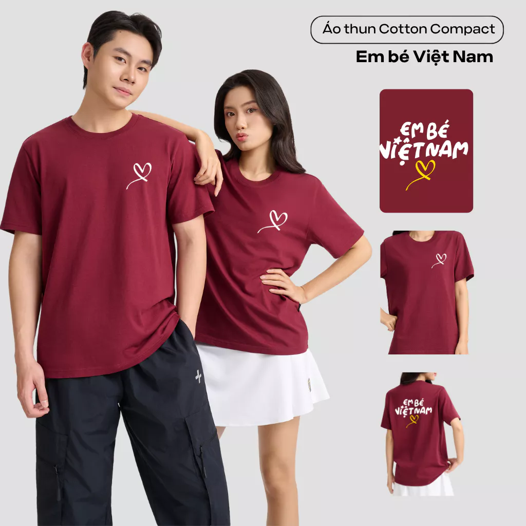 [MỚI-BST SAO VÀNG YÊU NƯỚC 2.9]BST Áo thun Tshirt nam nữ Cotton Compact in Việt Nam, Áo Quốc Khánh thoáng mát Coolmate