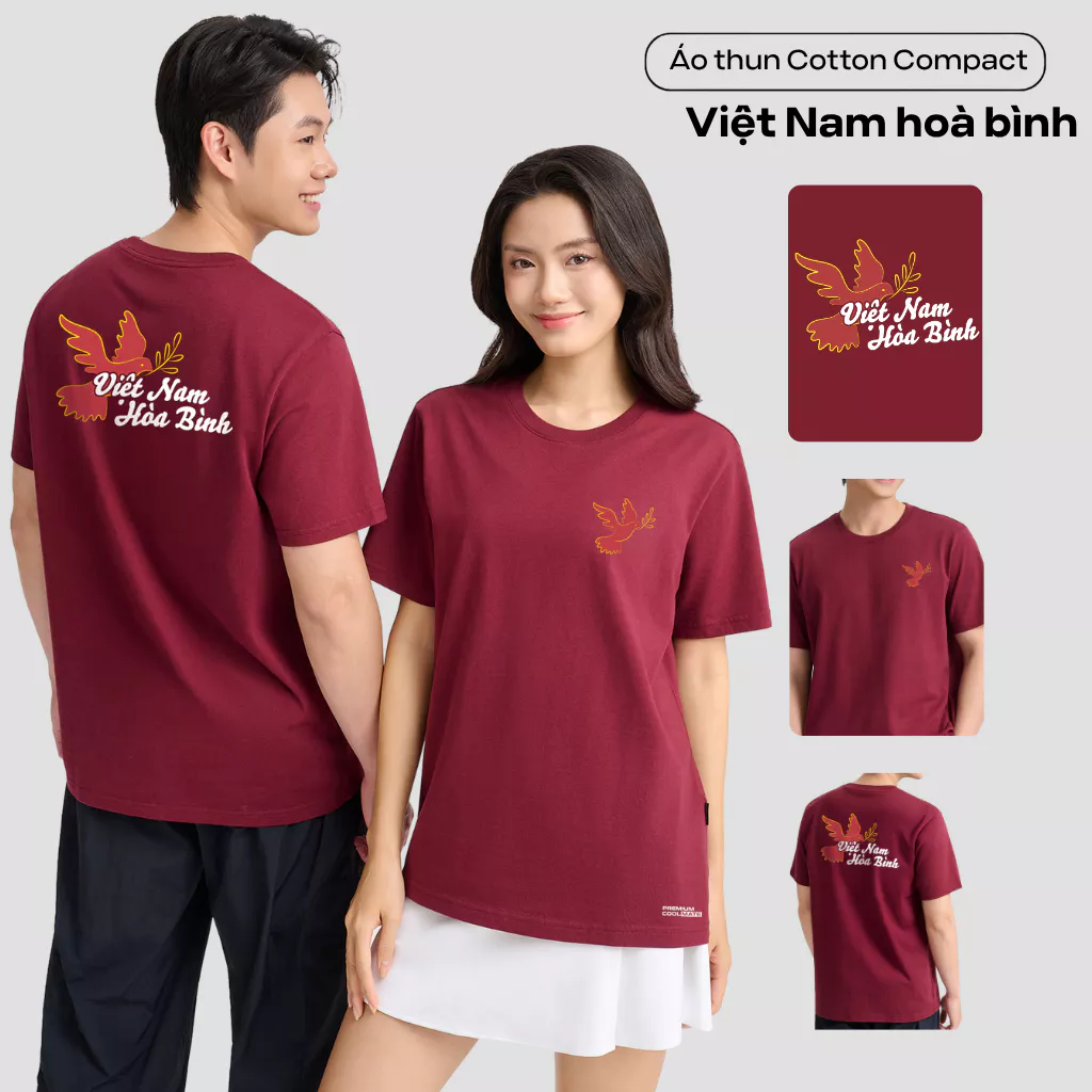 [MỚI-BST SAO VÀNG YÊU NƯỚC 2.9]BST Áo thun Tshirt nam nữ Cotton Compact in Việt Nam, Áo Quốc Khánh thoáng mát Coolmate