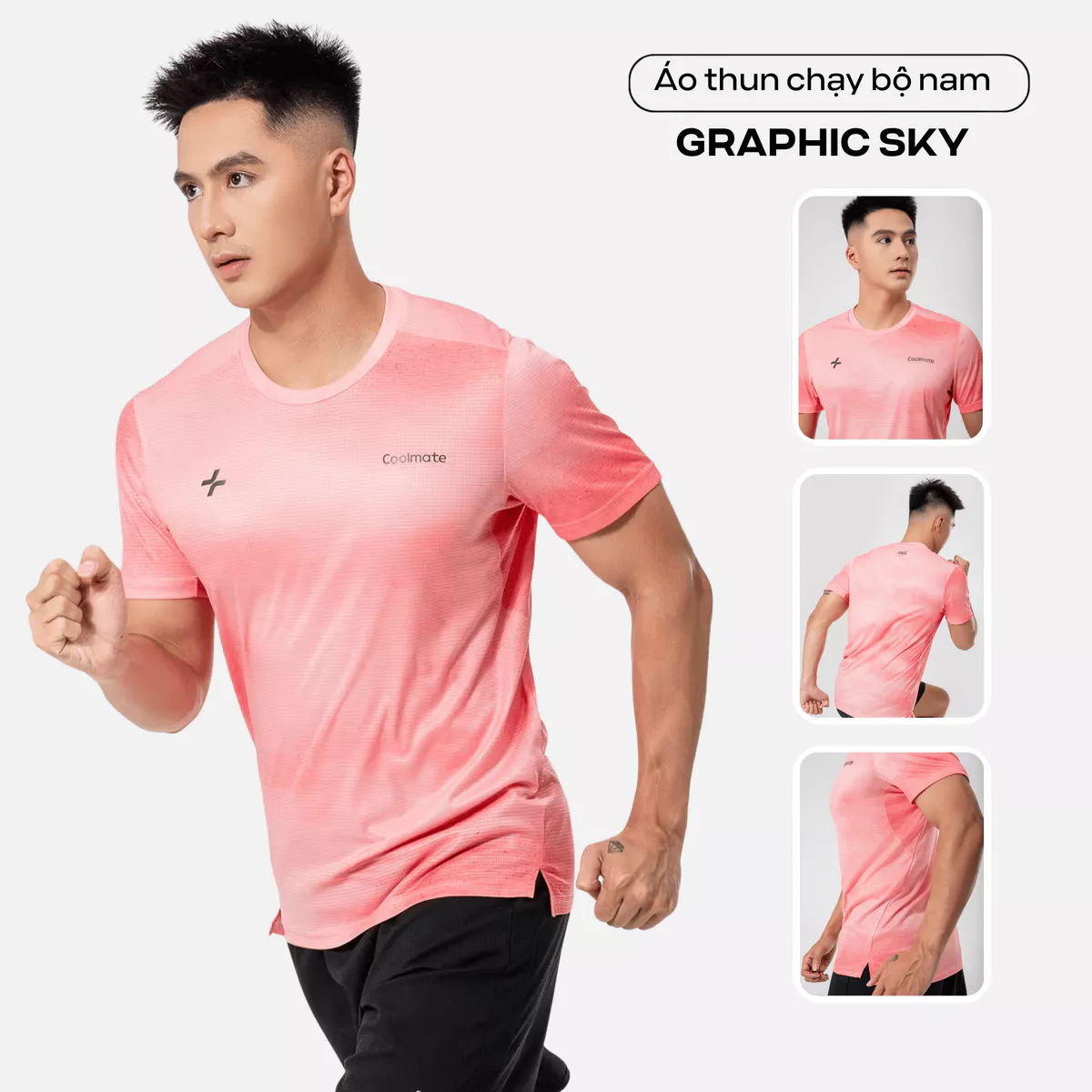 Set đồ thể thao nam chạy bộ, trail Áo Thun Graphic+Quần short Wildflow đa năng, siêu nhẹ, thoáng khí, thoải mái Coolmate