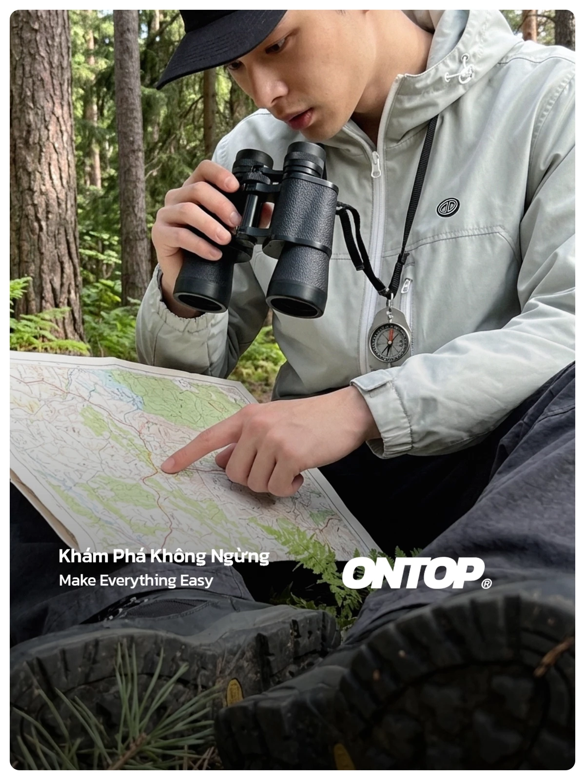Áo khoác dù có nón nam nữ 2 lớp ONTOP chống nắng có túi trong màu đen, xám Protector Jacket | O-AK4