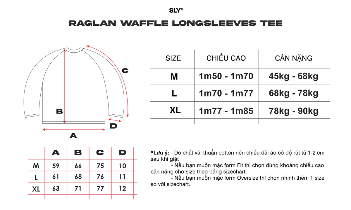 Áo thun tay dài SLY Waffle Diamond Pepper/Navy