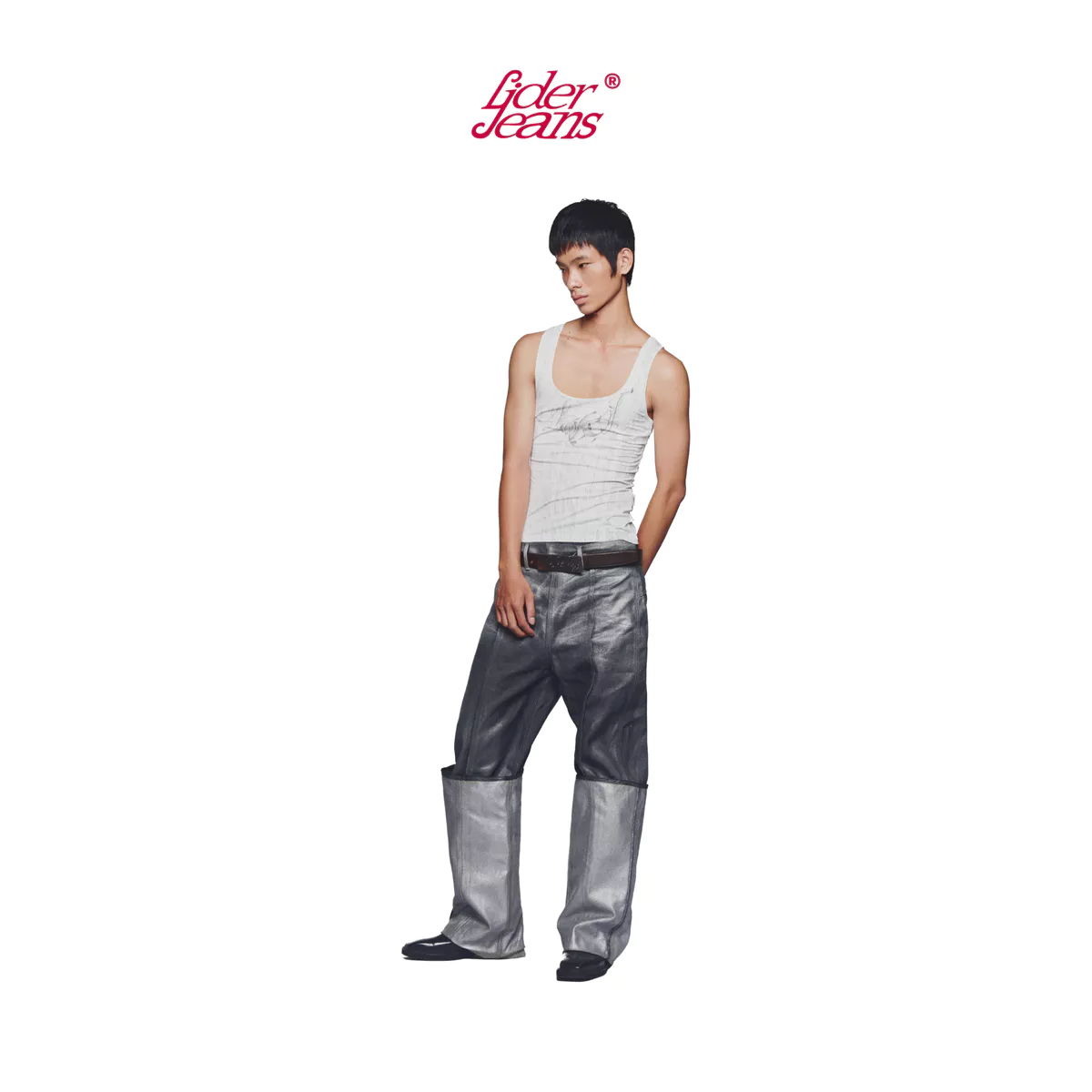 LIDER Jeans | Áo Ba Lỗ In Hoạ Tiết Dáng Ôm Unisex LIDER LDJ PATTERN TANK TOP - Midnight Navy