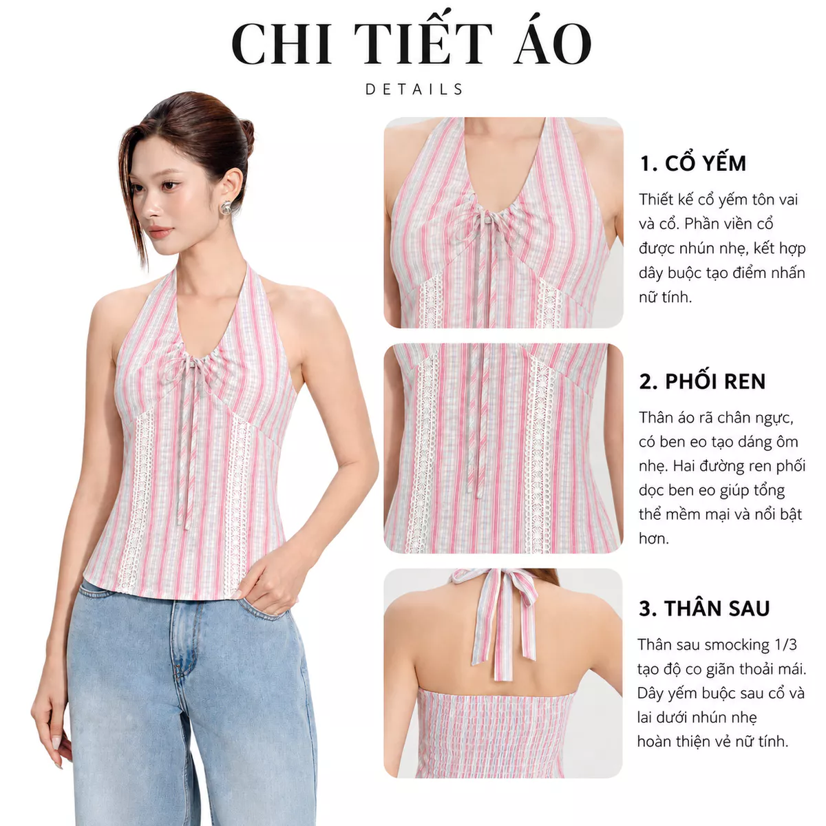 Áo Yếm Nữ Gmorning - GUMAC Không Tay Rã Chân Ngực Thân Sau Co Giãn Tôn Dáng Dễ Phối Thanh Lịch YAG08114