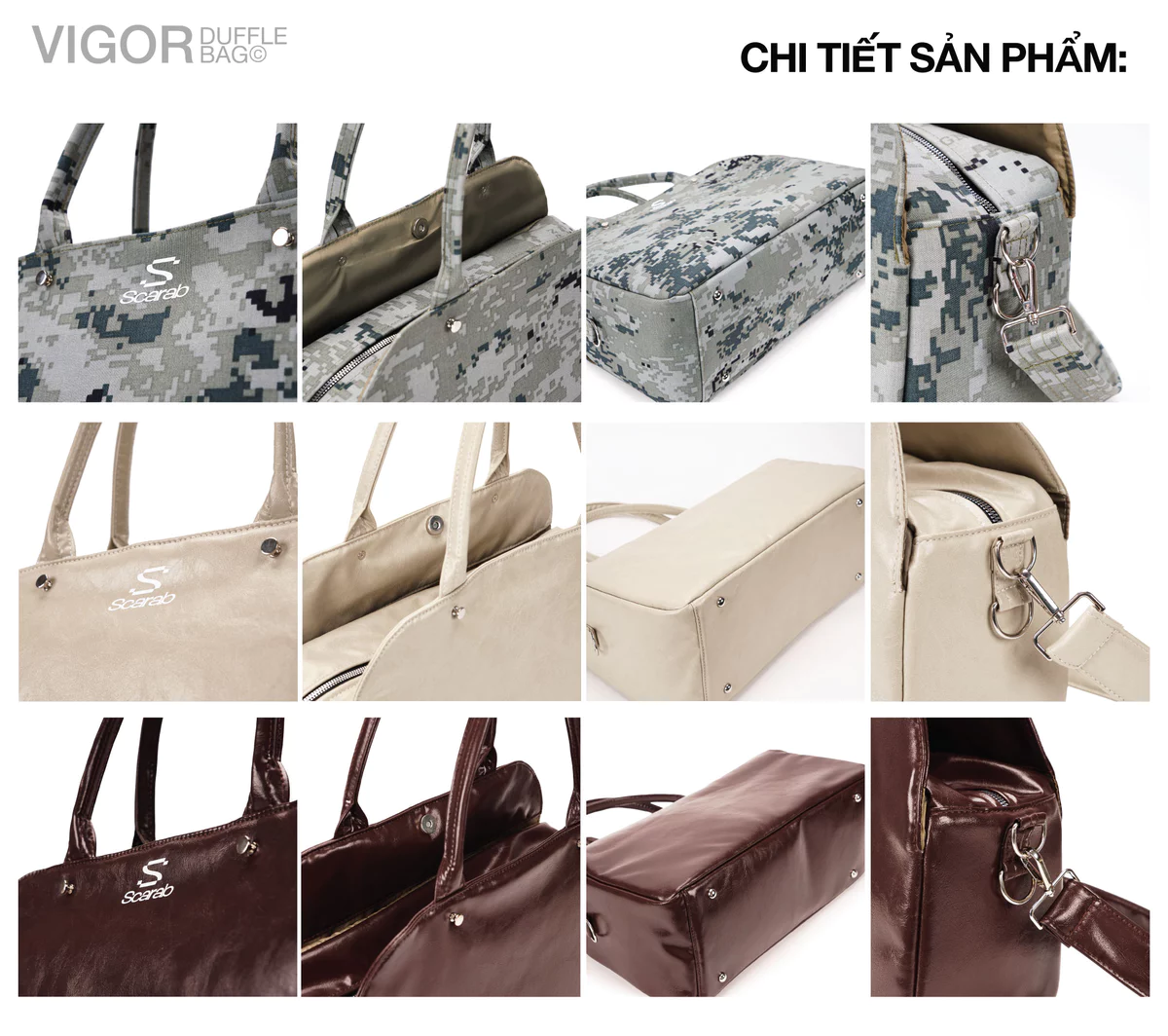 [MUA 1 TẶNG 1] Scarab Túi Da Mềm Form To Dáng Bowling - Vigor Duffle Bag