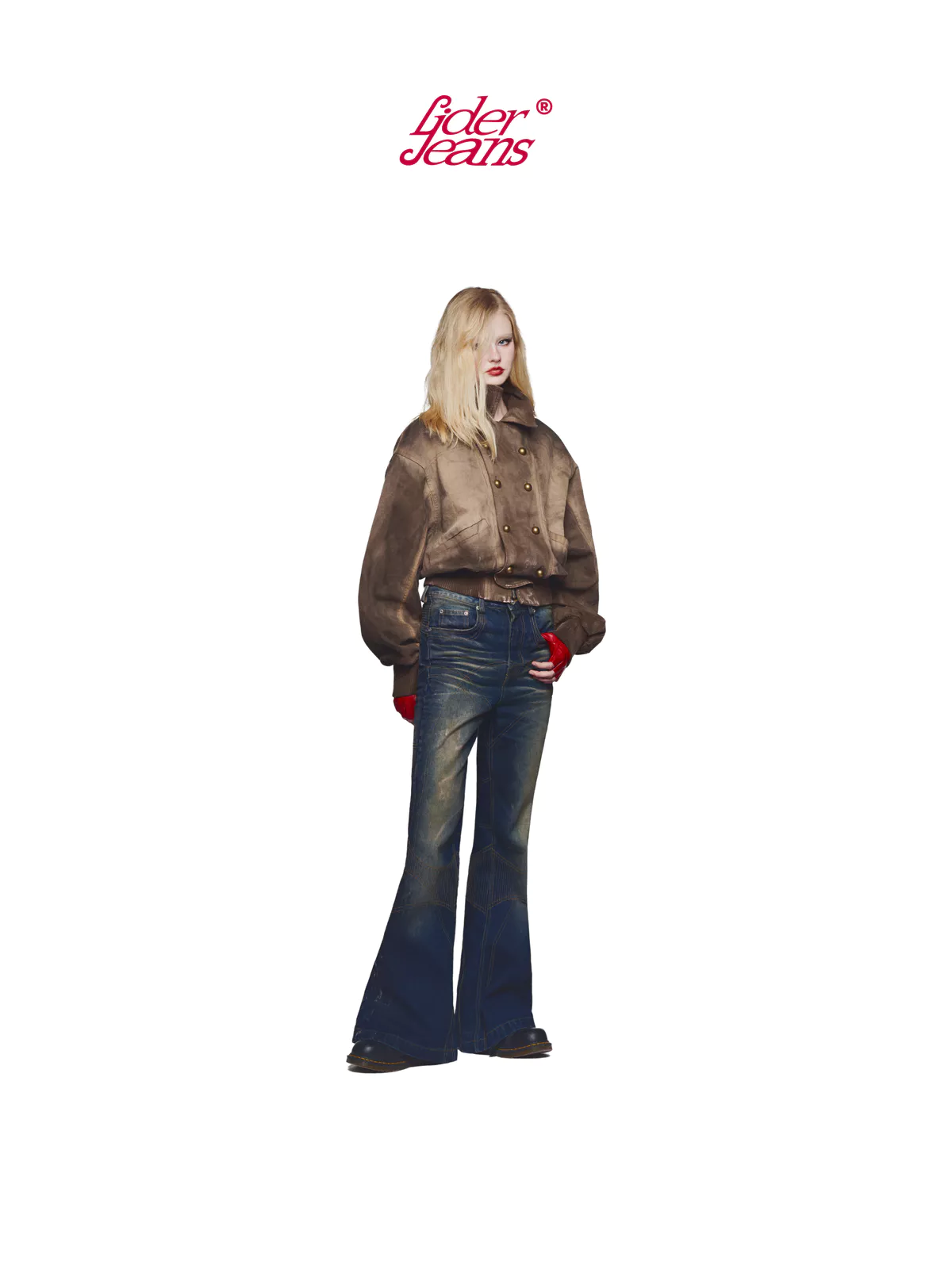 LIDER Jeans | Quần Jeans Ống Loe Unisex Washed Màu LIDER AGED FLARE JEANS