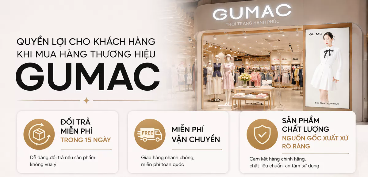[VOUCHER 22%] Chân Váy Nữ GUMAC Form A Lưng Rời Túi Xéo Nút Bọc Tôn Dáng Che Khuyết Điểm Tôn Eo VG07004
