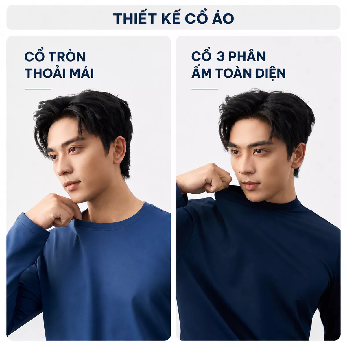 Áo Giữ Nhiệt Nam HEATLock ETRA-WARM 5S FASHION Lót Bông Nỉ Cực Ấm, Trơn Basic M0AGN25105-25102
