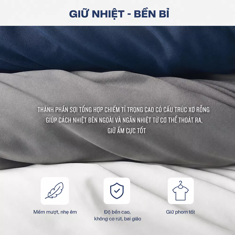 Áo Giữ Nhiệt Nam 5S FASHION HEATLock ULTRA STRETCH, Cổ Tròn, Lót Bông Nỉ Cực Ấm, Trơn Basic M0AGN25102