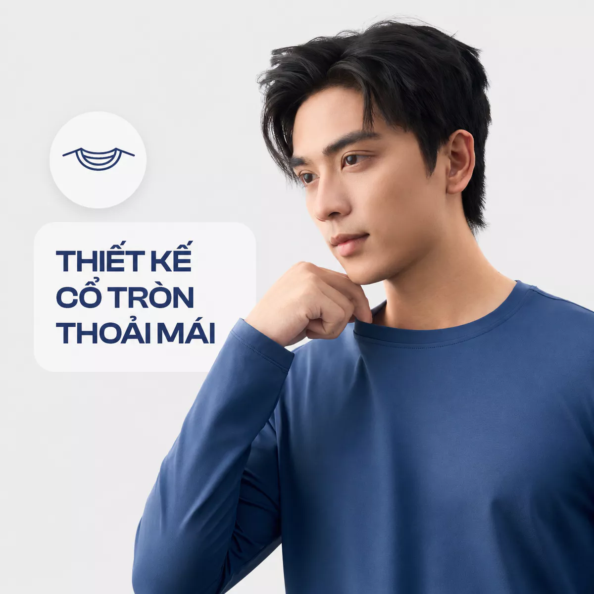 Áo Giữ Nhiệt Nam 5S FASHION HEATLock ULTRA STRETCH, Cổ Tròn, Lót Bông Nỉ Cực Ấm, Trơn Basic M0AGN25102