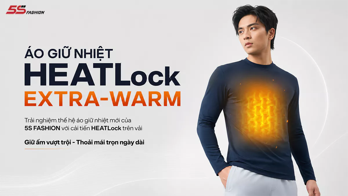 Áo Giữ Nhiệt Nam Extra-warm 5S FASHION Lót Bông Nỉ Cực Ấm, Trơn Basic 01-M0AGN25105