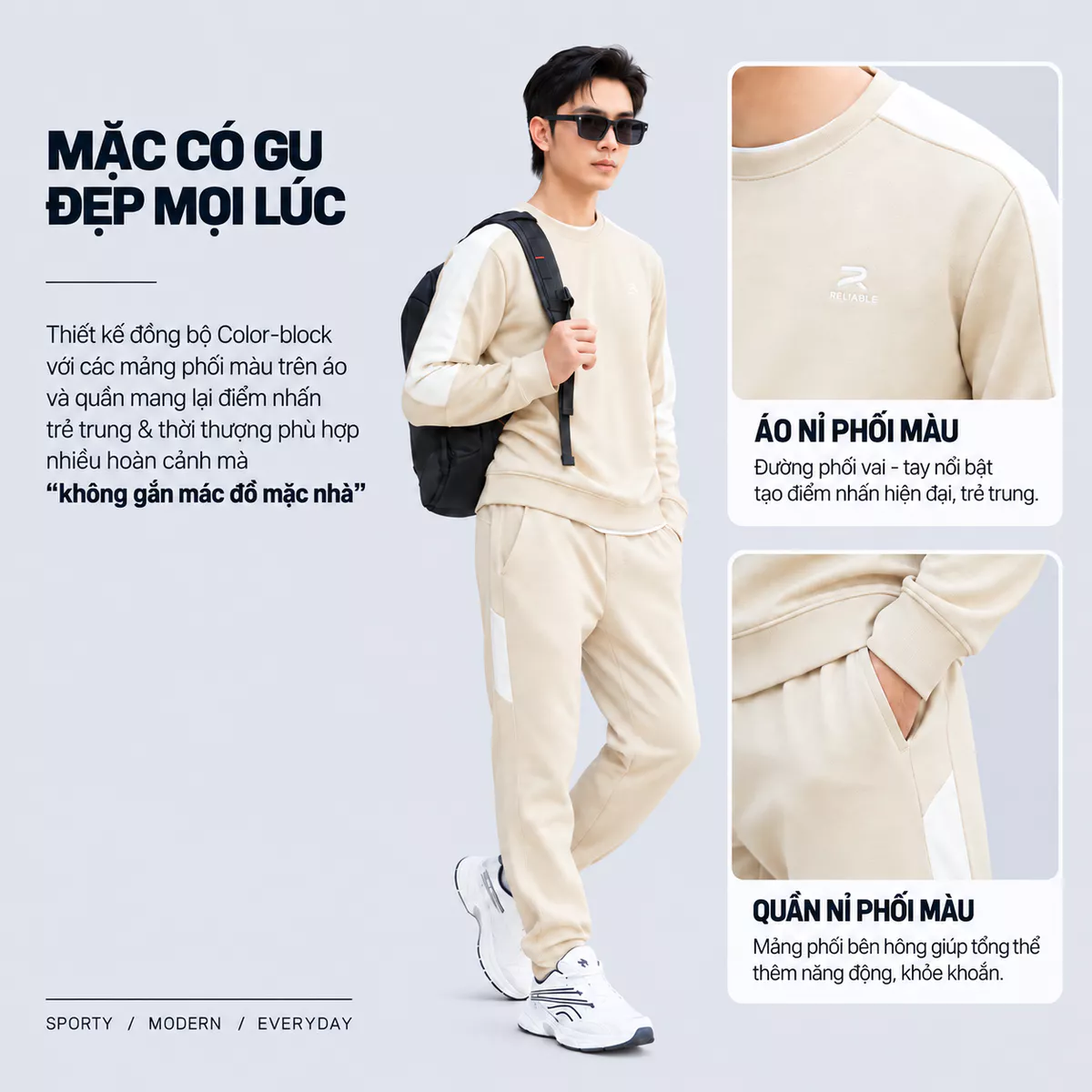 Quần Áo Nỉ Nam Mùa Đông Can Phối RELIABLE S-WARM 5S FASHION Dày Dặn, Giữ Ấm, Thiết Kế Khỏe Khoắn MBNIR5005