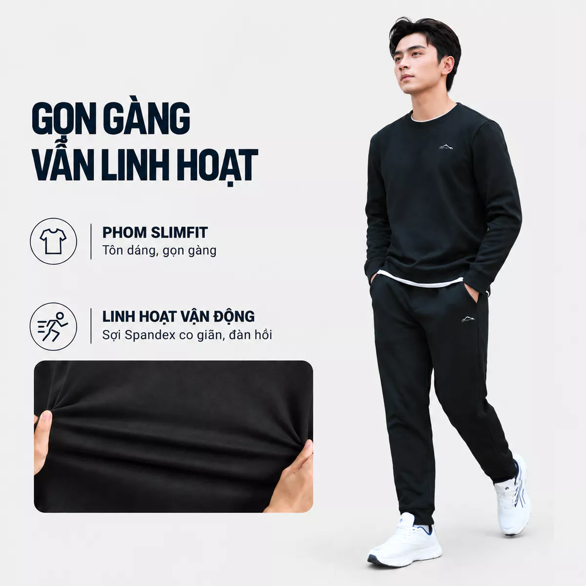 Quần Áo Nỉ Nam Mùa Đông 5S FASHION CHAMPION S-WARM Dày Dặn, Giữ Ấm, Thêu Tinh Tế MBNIR5013