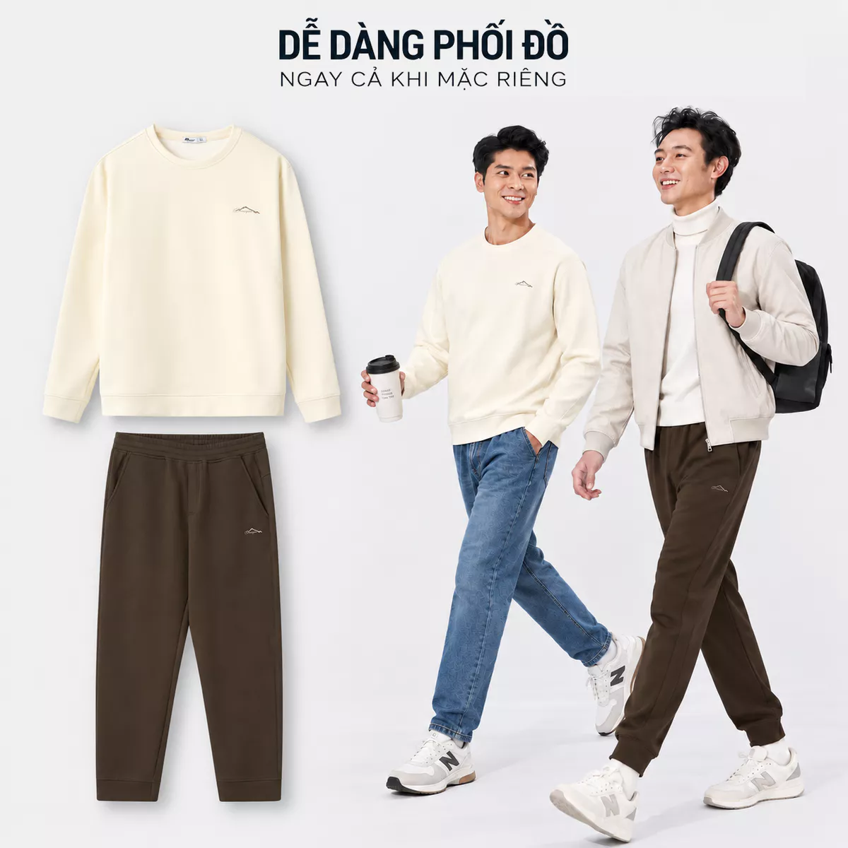 Quần Áo Nỉ Nam Mùa Đông 5S FASHION CHAMPION S-WARM Dày Dặn, Giữ Ấm, Thêu Tinh Tế MBNIR5013