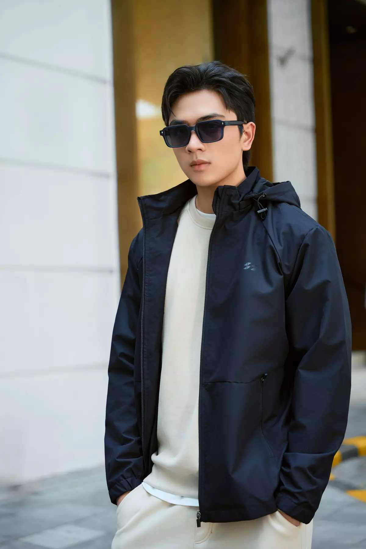 Áo Khoác Gió Nam 2 Lớp Pro-DWR 5S FASHION Có Mũ Tháo Được, Trượt Nước, Chắn Gió Giữ Ấm M0AKGR5009
