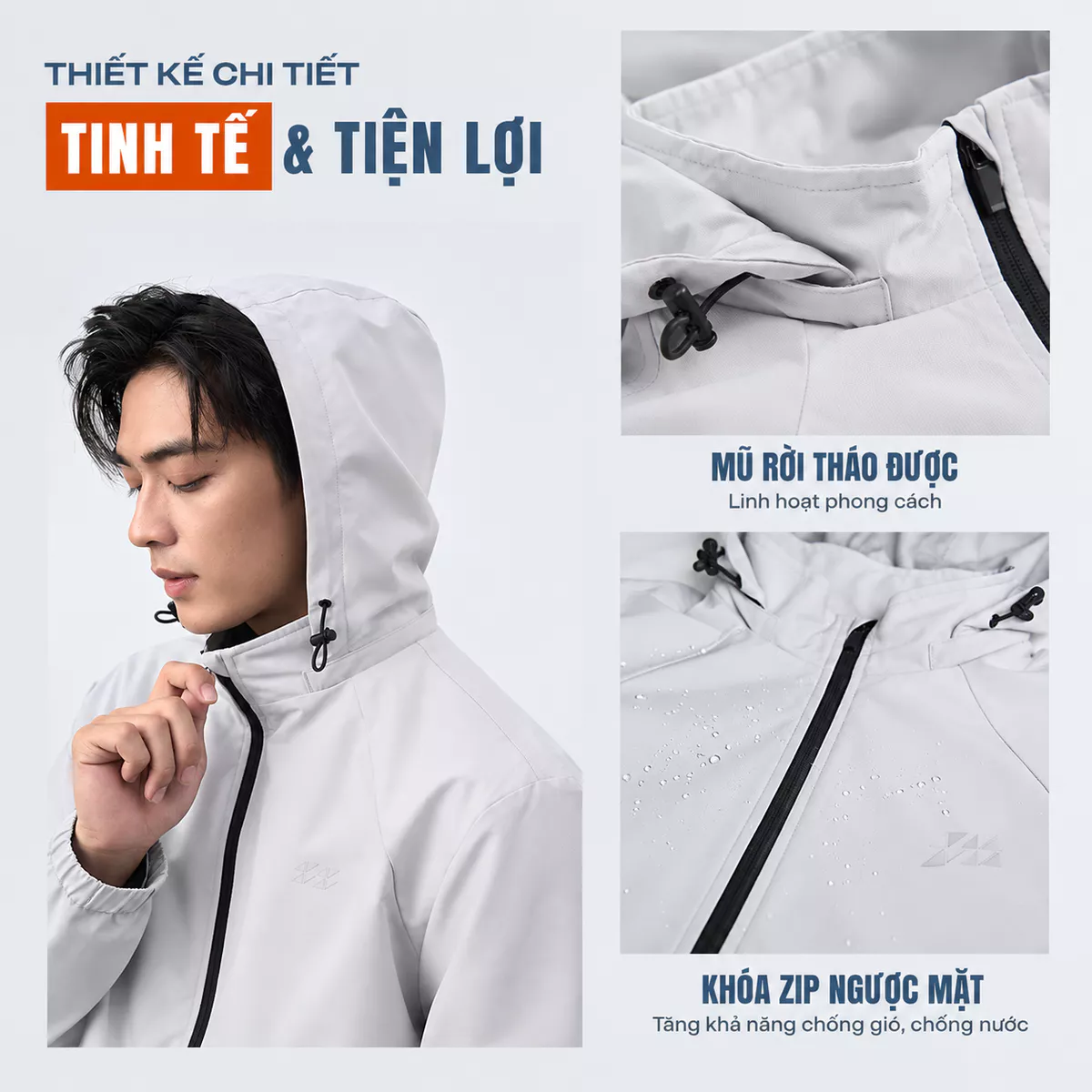 Áo Khoác Gió Nam 2 Lớp 5S FASHION Có Mũ Tháo Được, Trượt Nước, Chắn Gió Giữ Ấm 01-M0AKGR5009