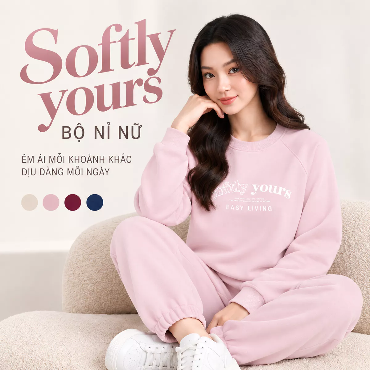 Bộ Quần Áo Nỉ Nữ 5S FASHION S-SOFT Chất Vải Hai Da Mềm Mịn, Thiết Kế Trẻ Trung WBNI26011