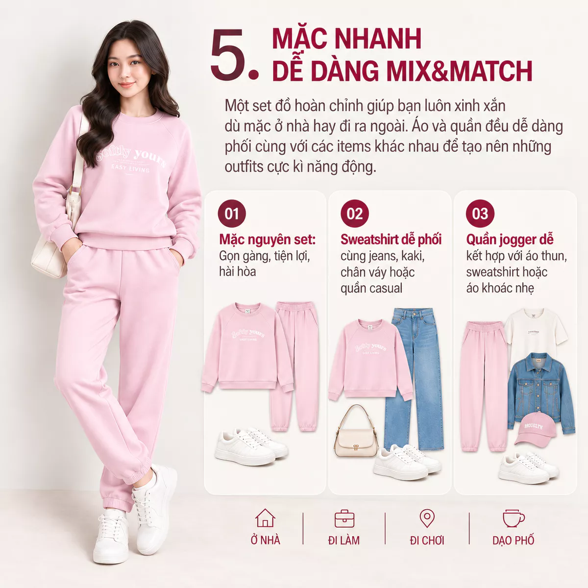 Bộ Quần Áo Nỉ Nữ 5S FASHION S-SOFT Chất Vải Hai Da Mềm Mịn, Thiết Kế Trẻ Trung WBNI26011