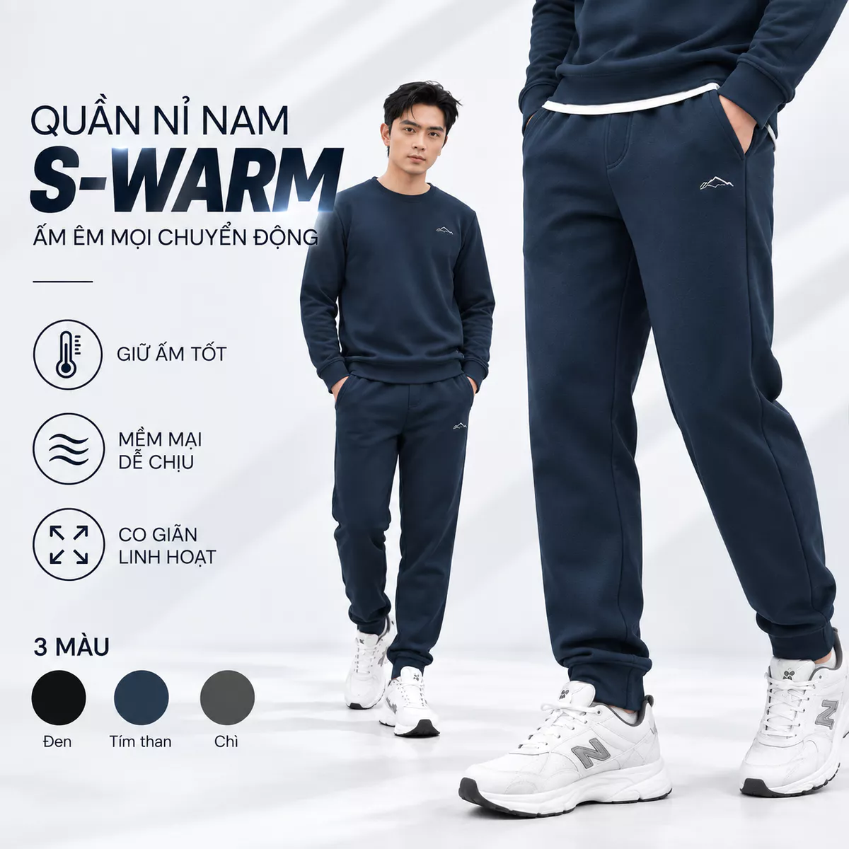 Quần Dài Nam Mùa Đông 5S FASHION Dáng Jogger Chất Nỉ, Thiết Kế Basic Dễ Mặc MBQNIR5013
