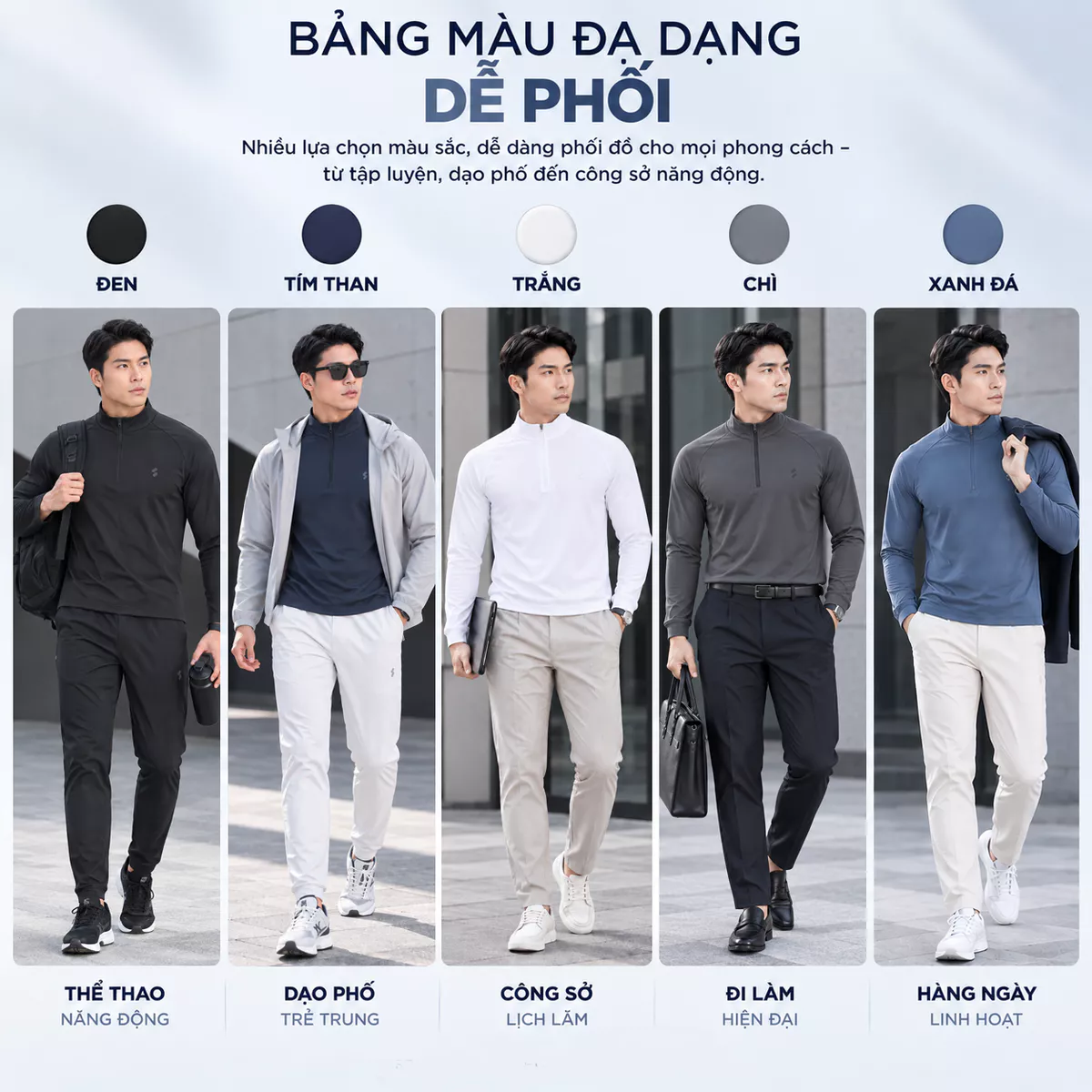 Áo Giữ Nhiệt Nam 5S FASHION WARMFLEX Thiết Kế Cổ 3 Phân Kéo Khóa Khỏe Khoắn M0AGN26008