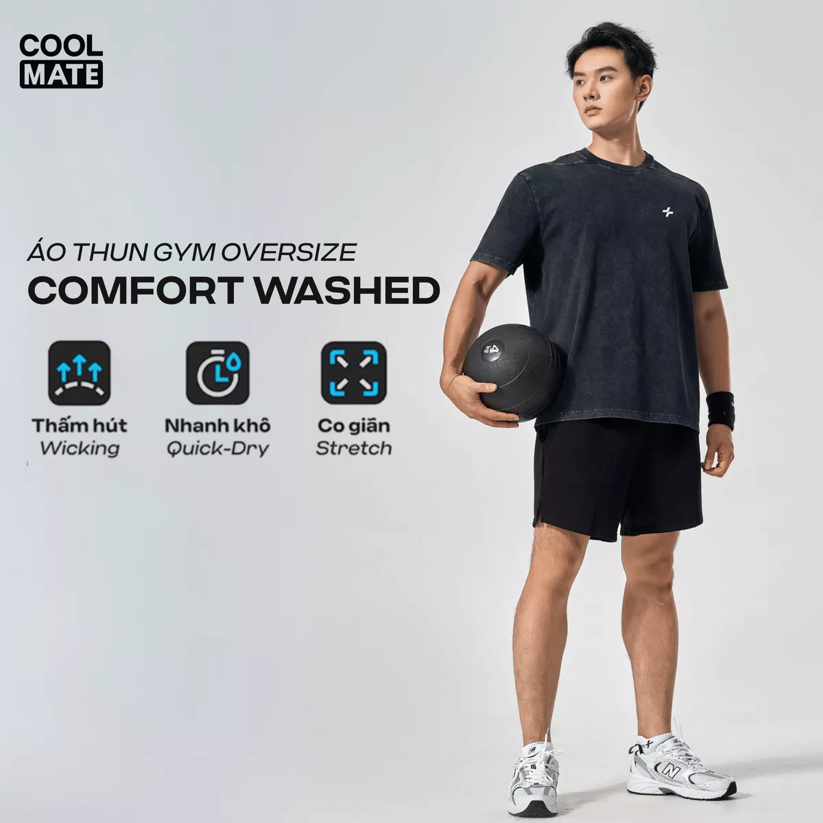Set thể thao pickleball Áo Training Comfort và shorts 7inch thoáng khí, set đa năng Coolmate