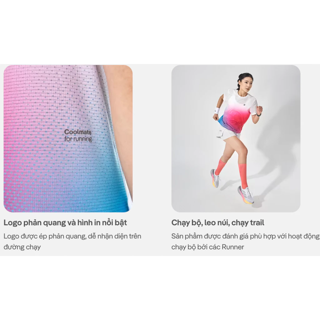 Combo 2 Áo thun thể thao chạy bộ AirRush Gradient thấm hút tốt thoáng khí Coolmate