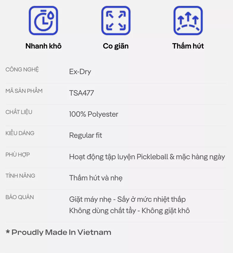 Áo thun thể thao nam Pickleball DinkShot Essentials Nhanh khô Thoáng khí Thấm hút tốt Coolmate
