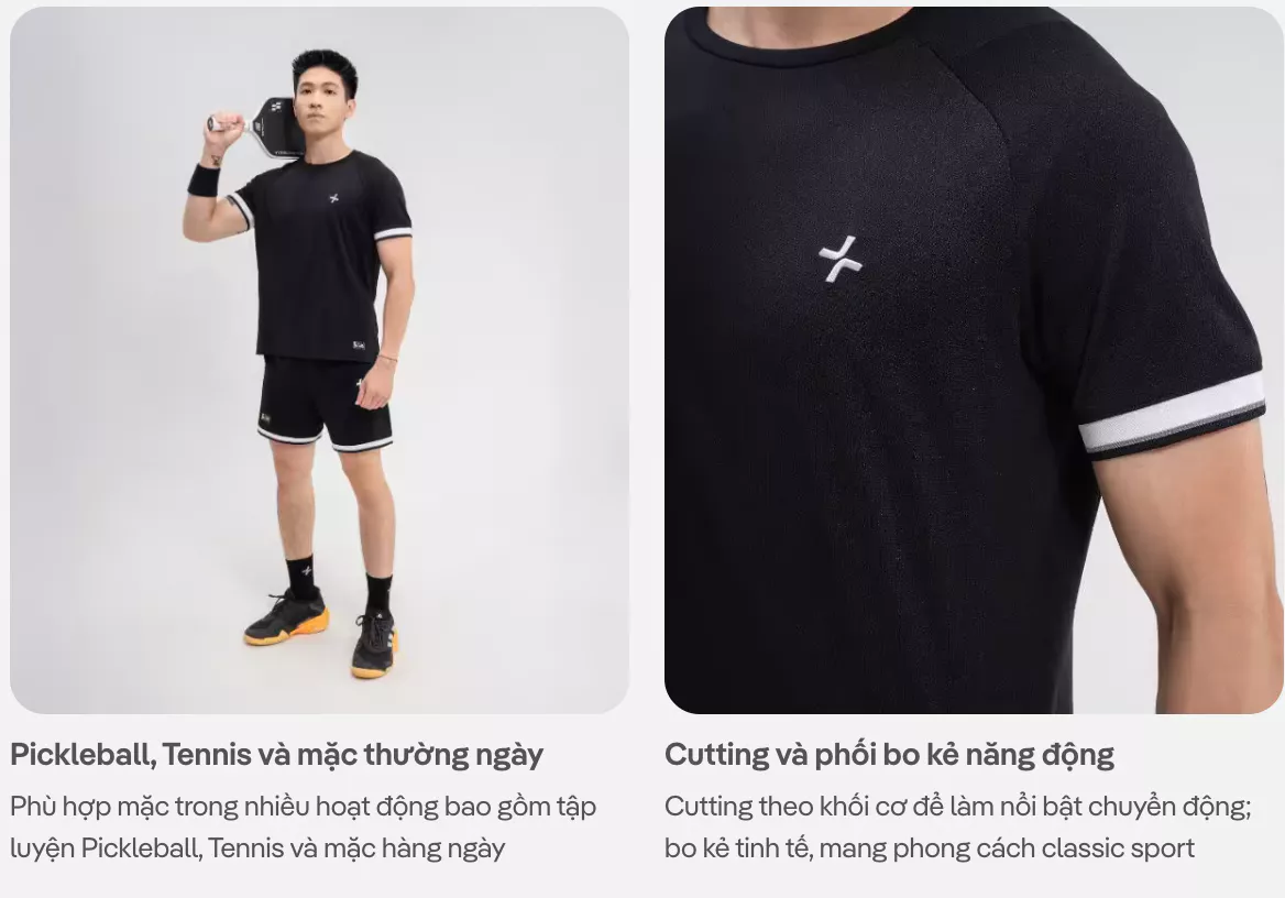 Áo thun thể thao nam Pickleball DinkShot Essentials Nhanh khô Thoáng khí Thấm hút tốt Coolmate