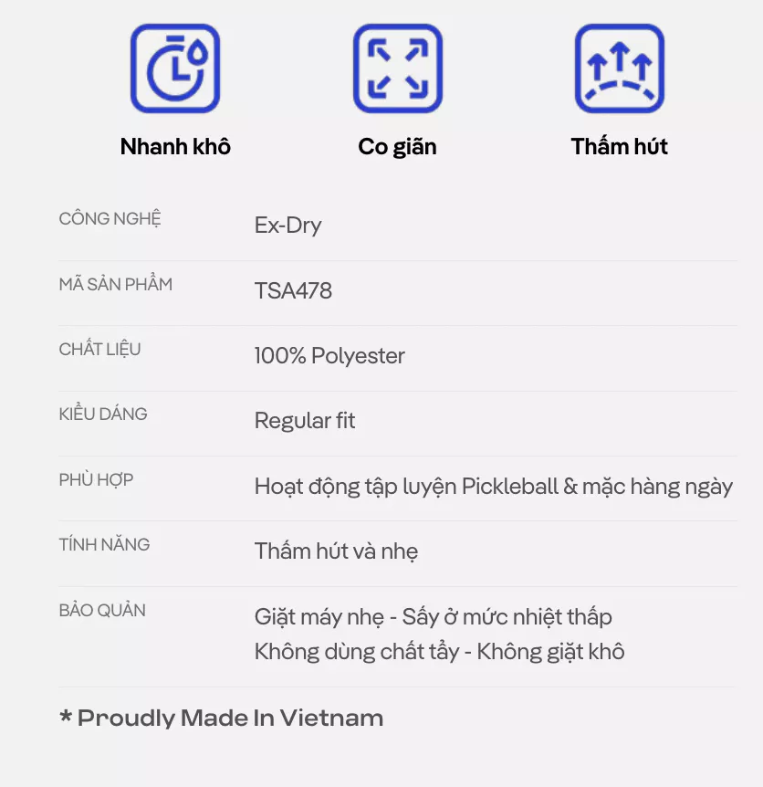 Áo thun thể thao nam Tennis, Typti, Pickleball Driveshot Essentials Nhanh khô Thoáng khí Coolmate