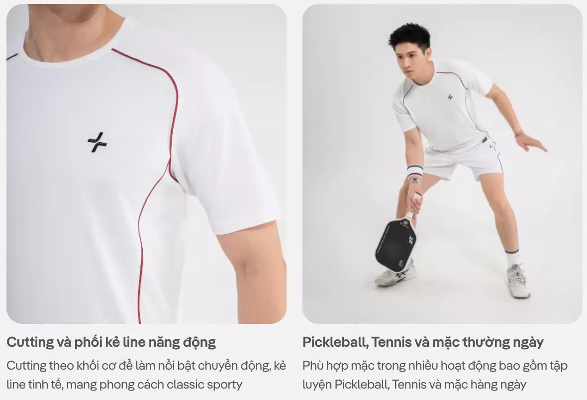 Áo thun thể thao nam Tennis, Typti, Pickleball Driveshot Essentials Nhanh khô Thoáng khí Coolmate