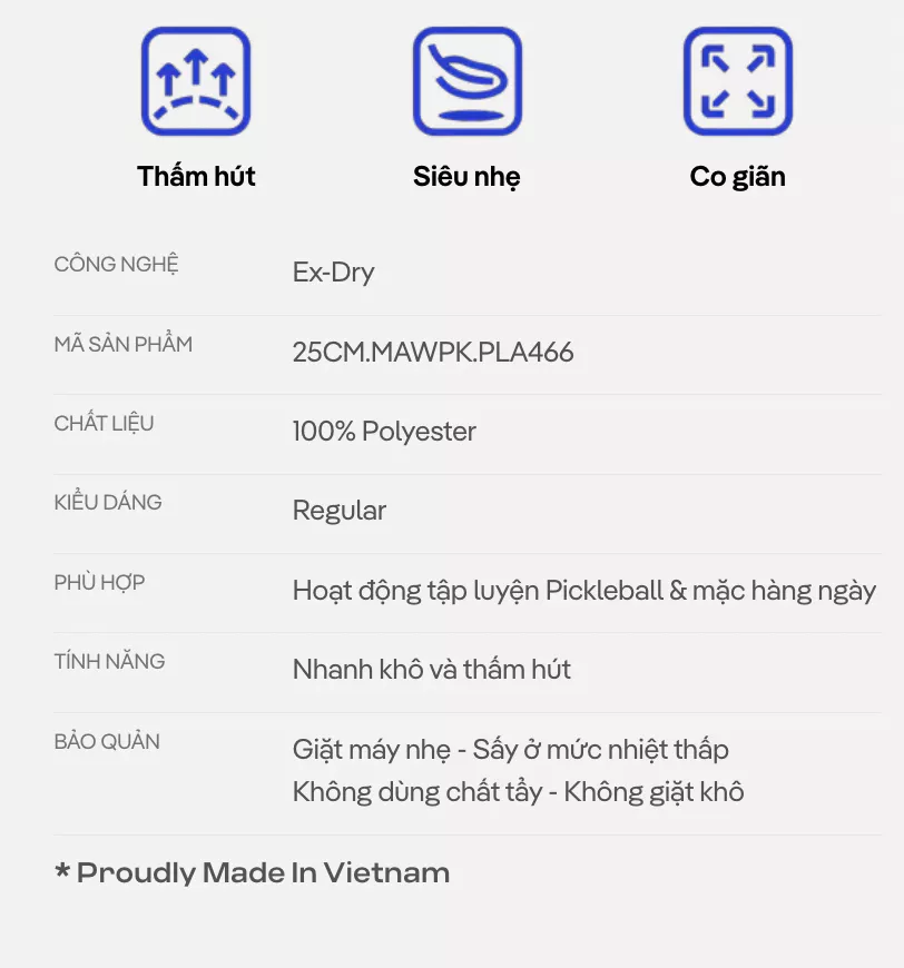Áo polo thể thao nam Pickleball Exdry Nhanh khô, Thoáng khí, Thấm hút tốt Coolmate