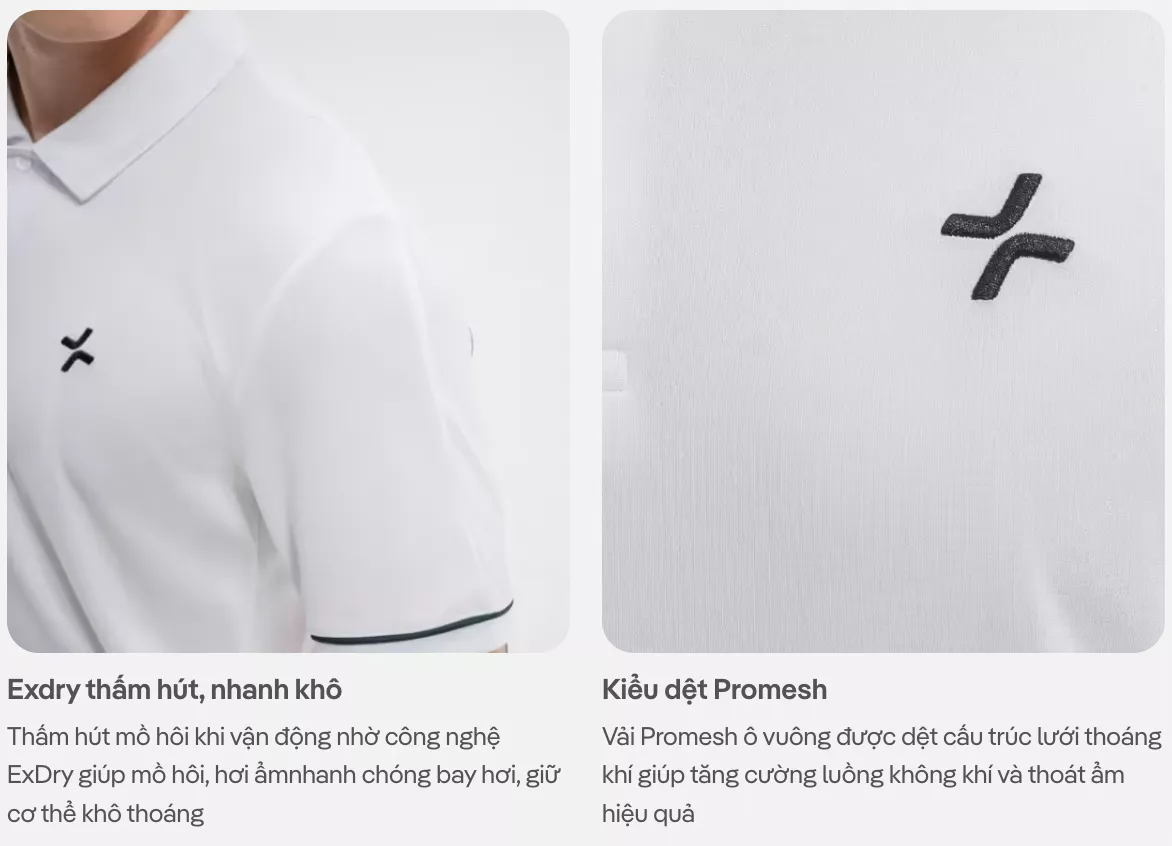 Áo polo thể thao nam Pickleball Exdry Nhanh khô, Thoáng khí, Thấm hút tốt Coolmate