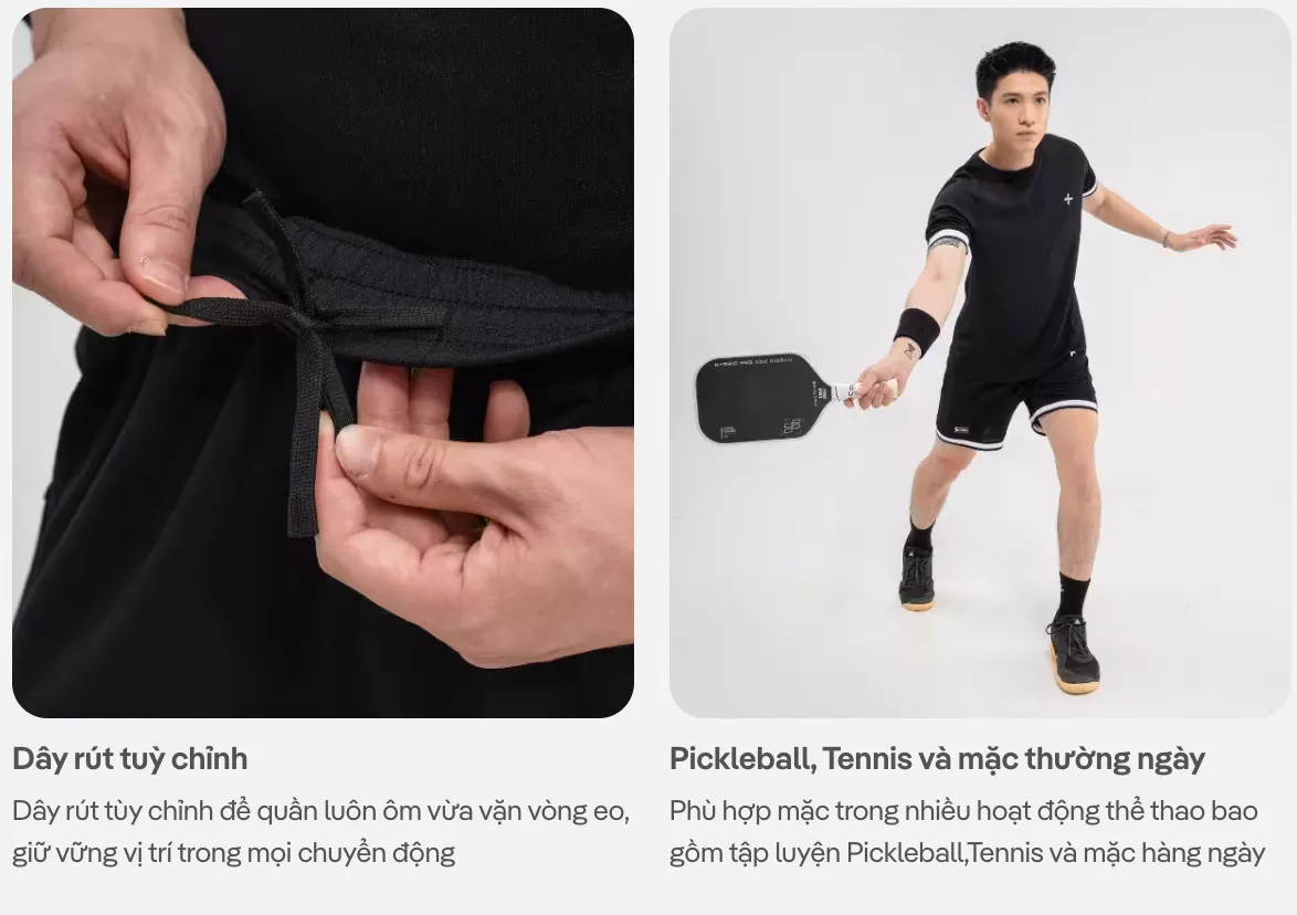 Quần thể thao nam 6inch Pickleball Smash Shot Essentials thoáng khí thấm hút tốt Coolmate