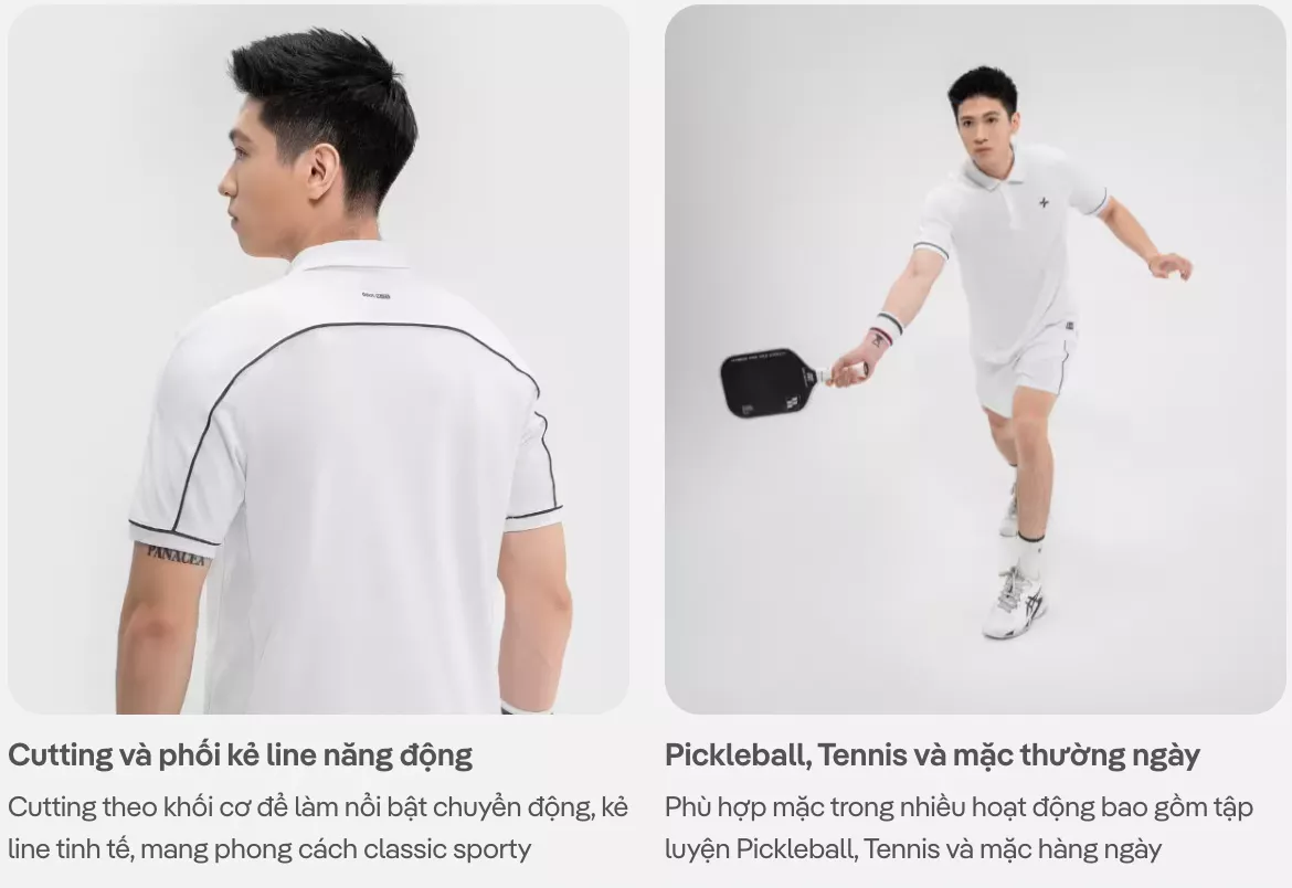 Áo polo thể thao nam Pickleball Exdry Nhanh khô, Thoáng khí, Thấm hút tốt Coolmate