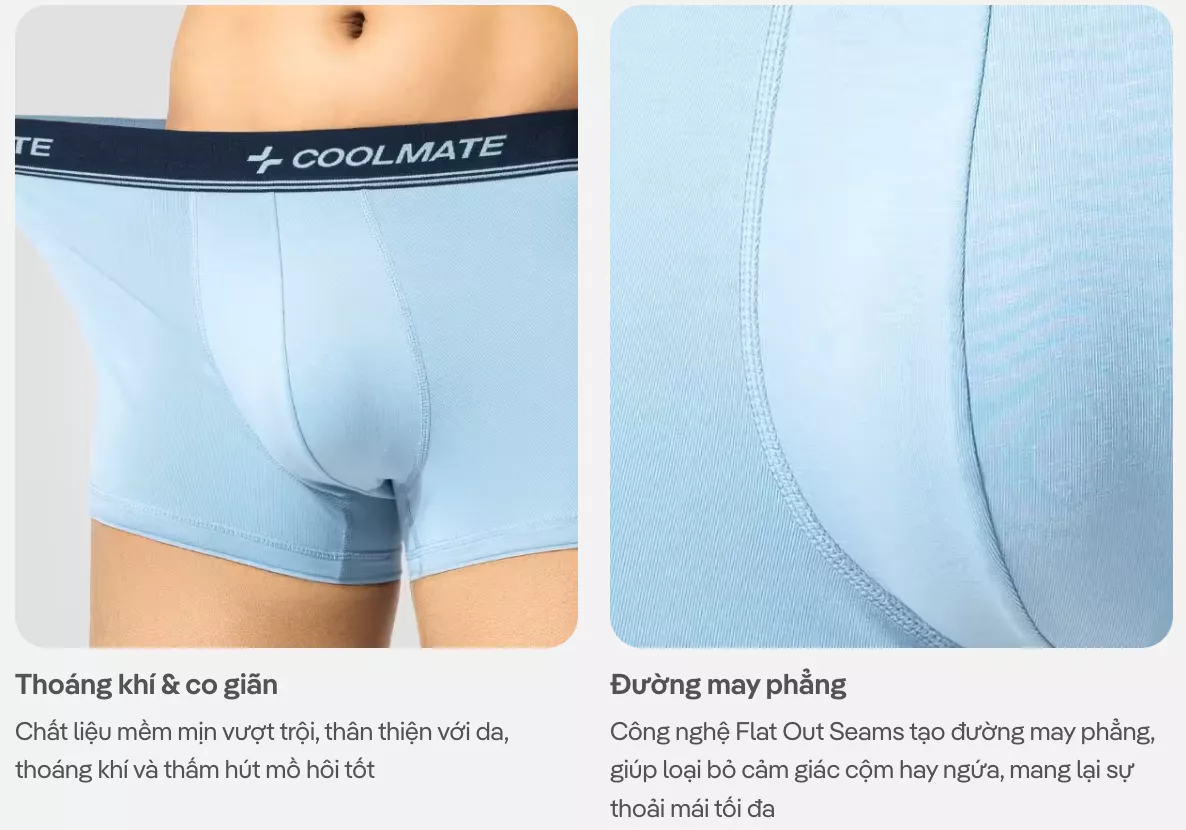 Combo Pack 3 Quần Lót Nam Cotton Compact mềm mại, co giãn, thoáng khí, nhanh khô - Coolmate