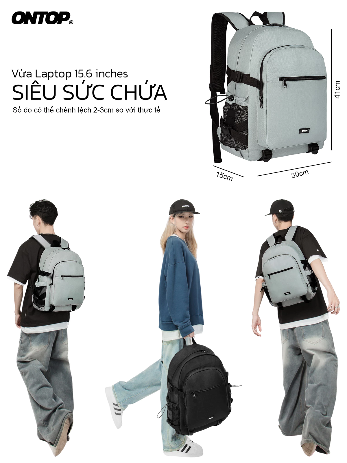 Balo canvas đi học ONTOP | O-P53-D