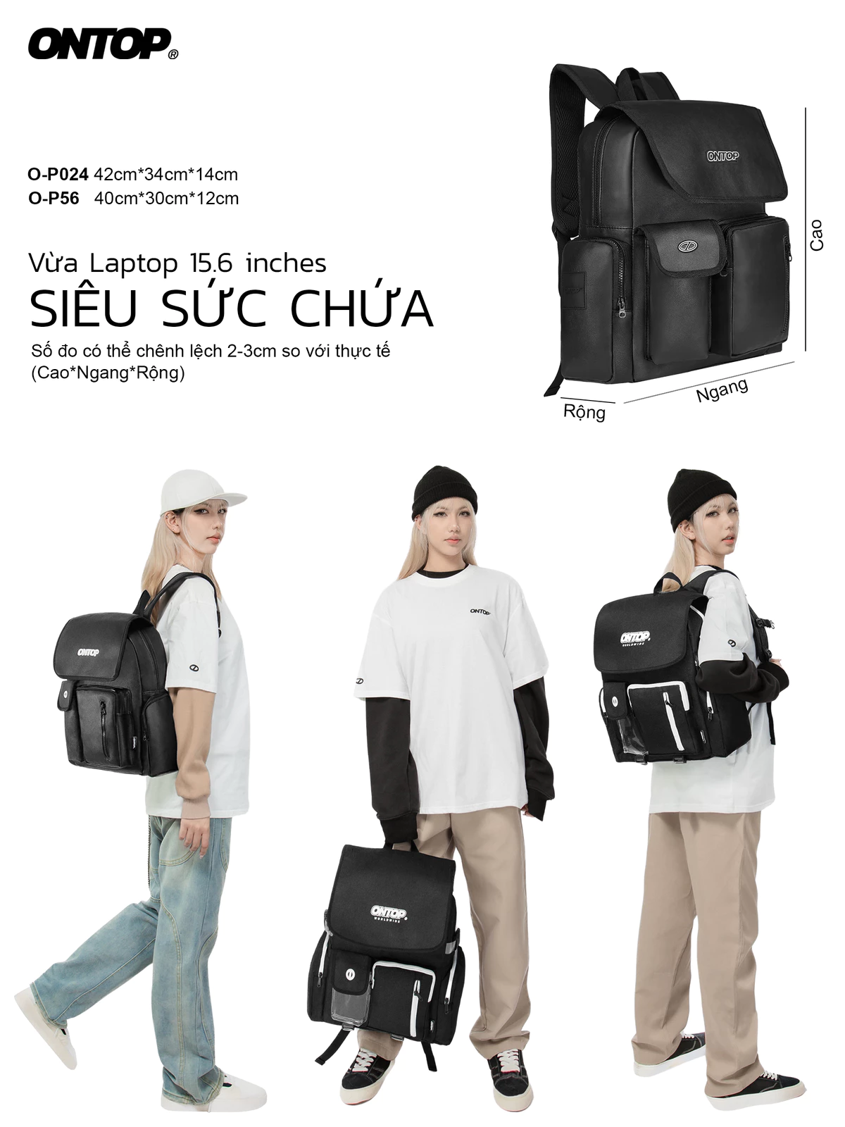 Balo da nam đi học ONTOP | O-P56