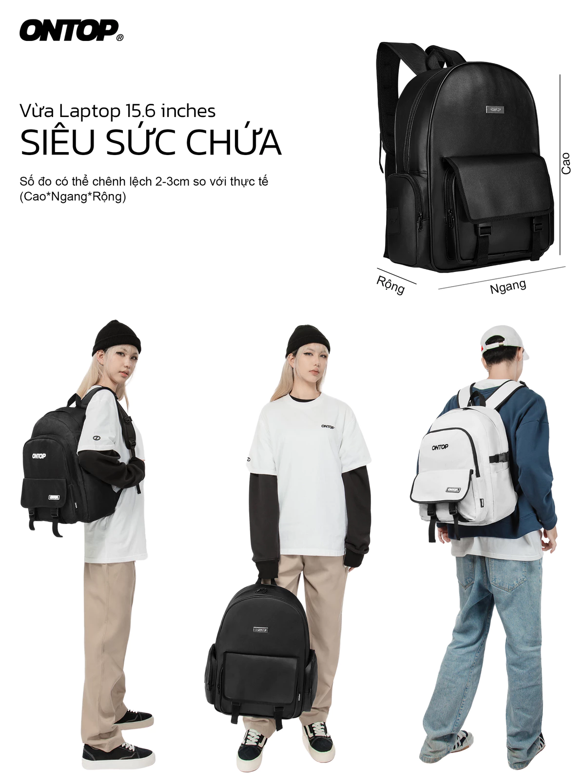 Balo nữ màu xám ONTOP | O-P25-XT