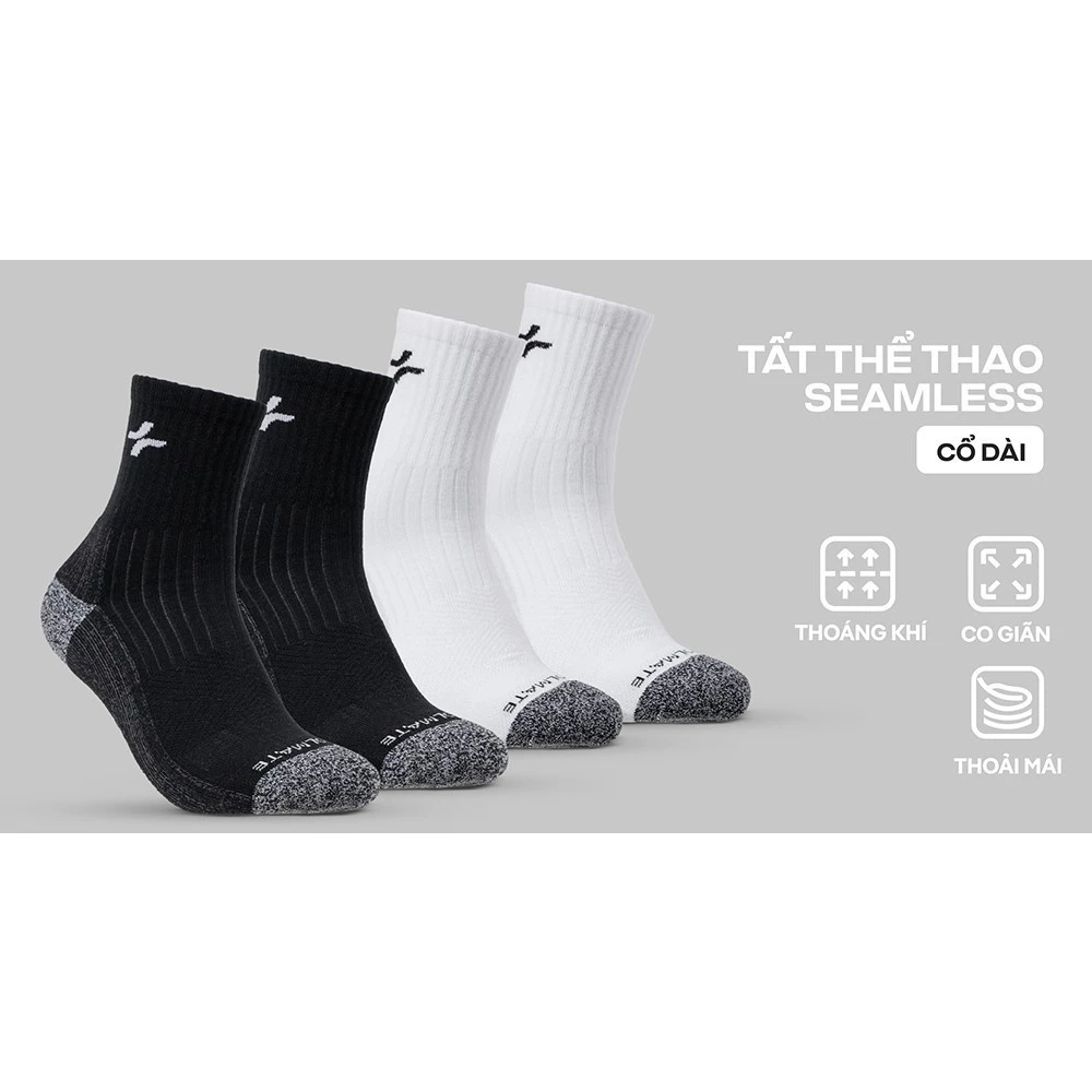 Combo 2 Tất Thể Thao Seamless Cổ Dài êm ái siêu bền Coolmate
