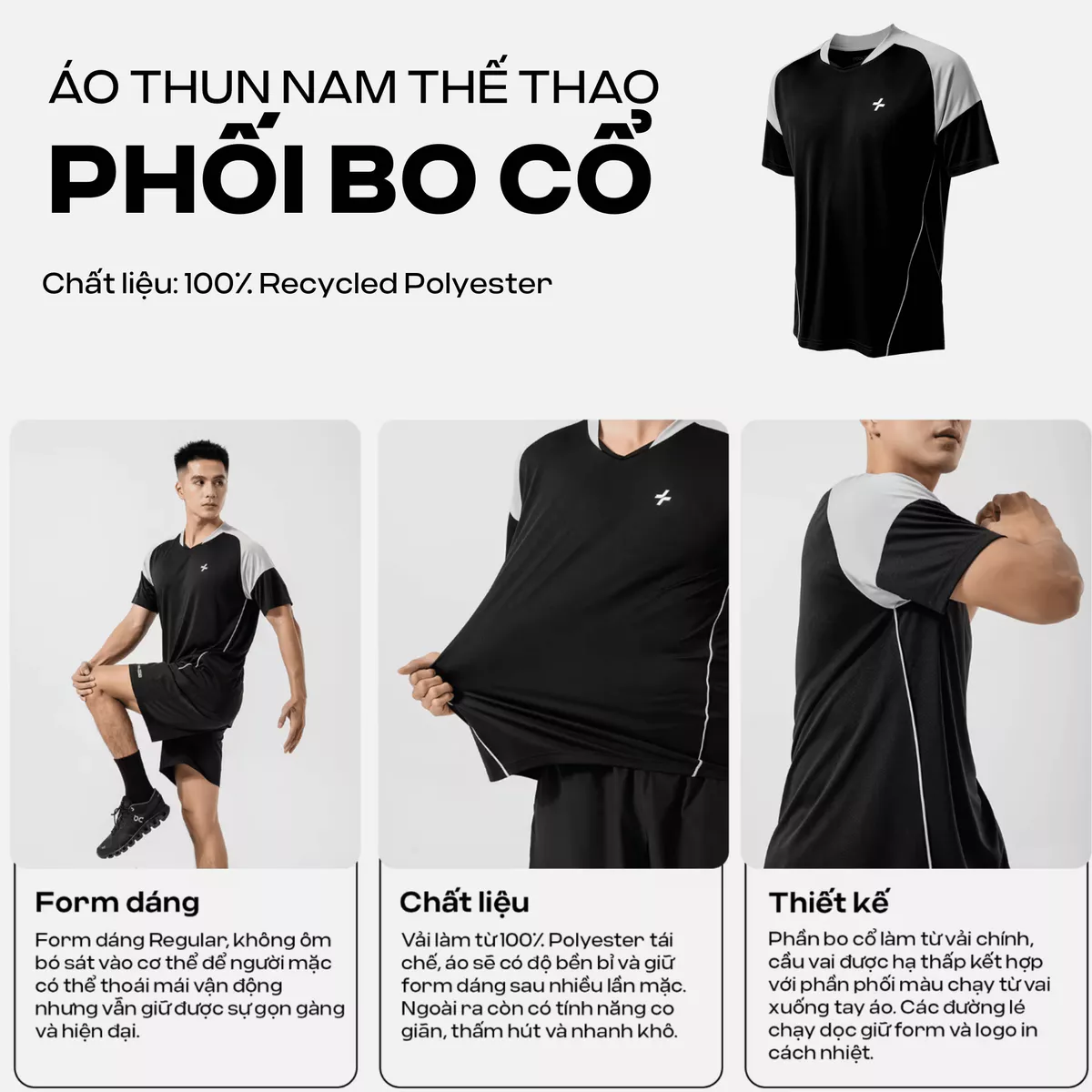 [TẶNG TẤT]Set bộ đồ quần áo thể thao nam pickleball FlexLine Active Thoáng khí thấm hút tốt Coolmate