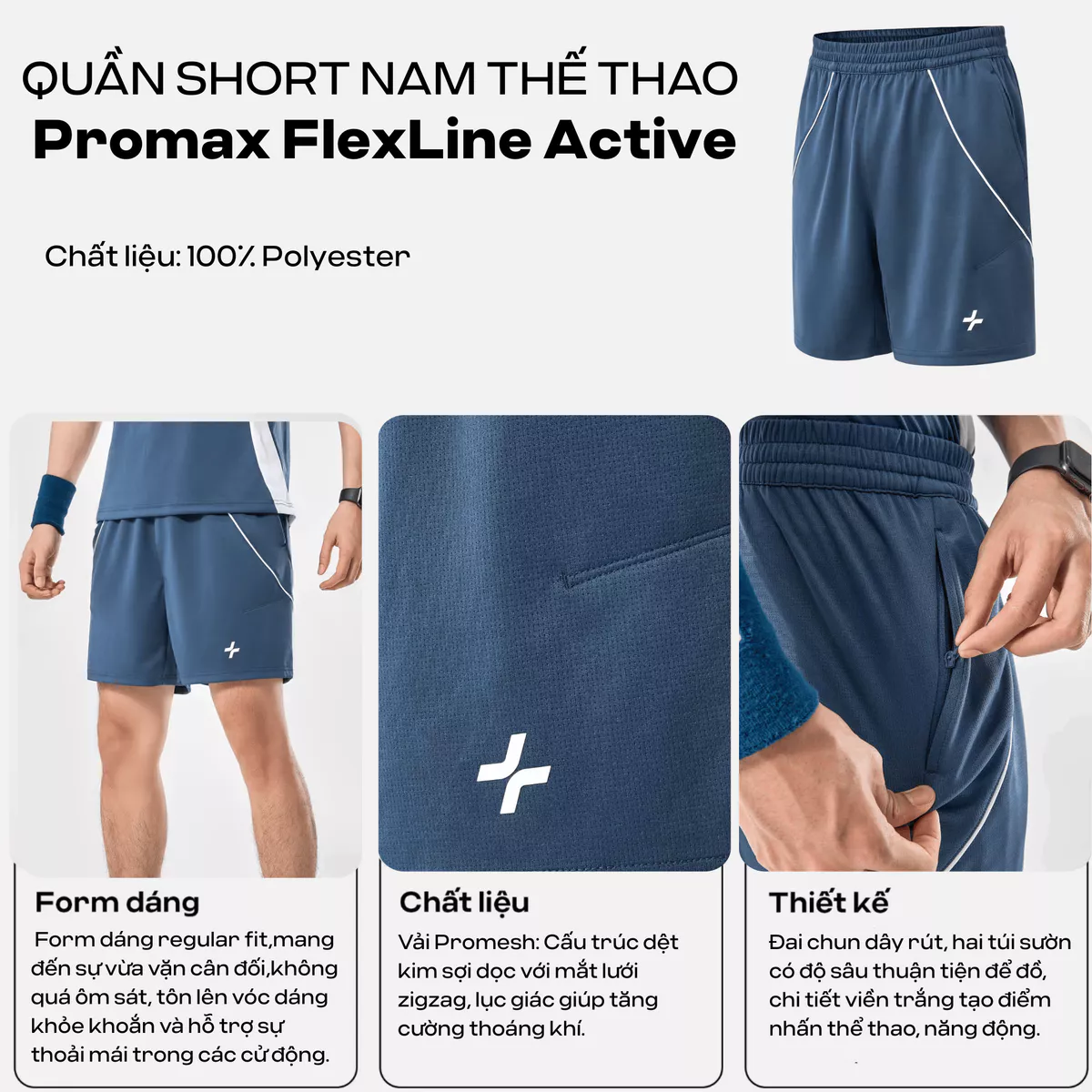 [TẶNG TẤT]Set bộ đồ quần áo thể thao nam pickleball FlexLine Active Thoáng khí thấm hút tốt Coolmate