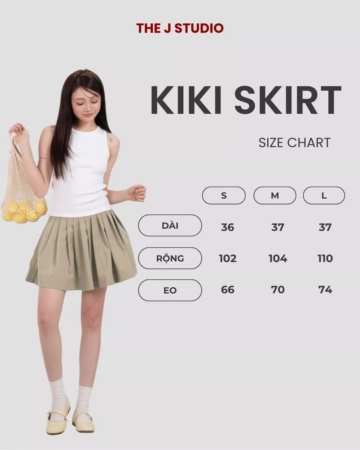 Chân Váy Ngắn Kaki Xếp Ly Dáng Xòe, Váy Xòe Ngắn Có Quần Bảo Hộ - Kiki Skirt - THE J STUDIO