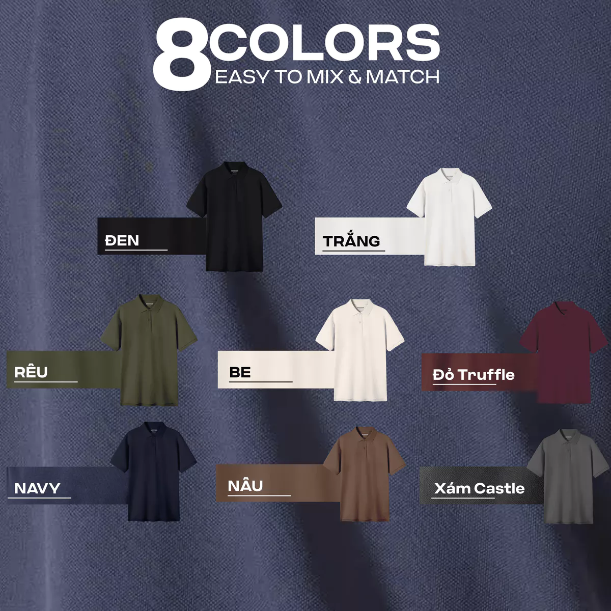 Áo Polo nam Pique Basic Cotton 100% Ready To Wear thoáng mát, vải mềm thoải mái Coolmate