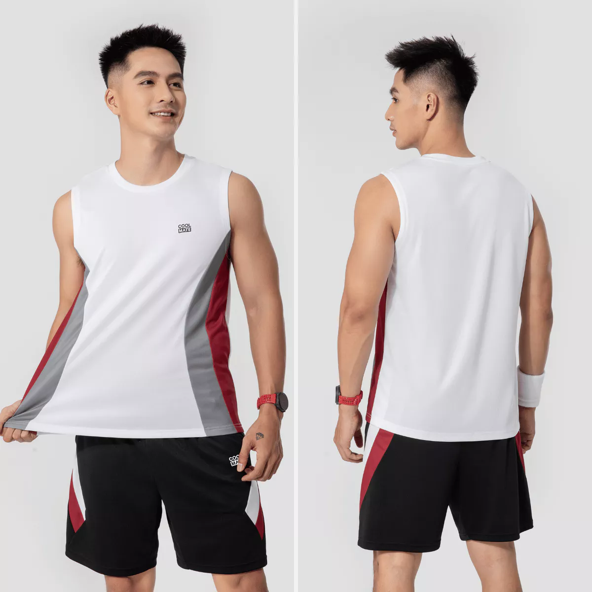 Set đồ thể thao nam Pickleball Áo sát nách Quần Promax Flexline Active thoáng khí Coolmate