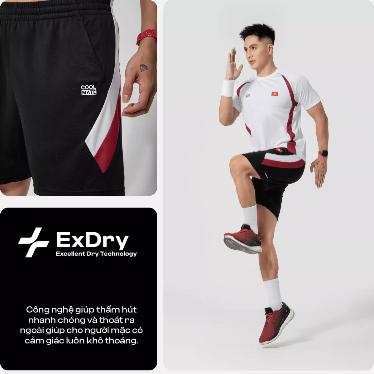 [MUA 2 GIẢM 5%]Quần short thể thao nam Teamwear Promax Flexline Active thấm hút nhanh khô thoáng khí Coolmate