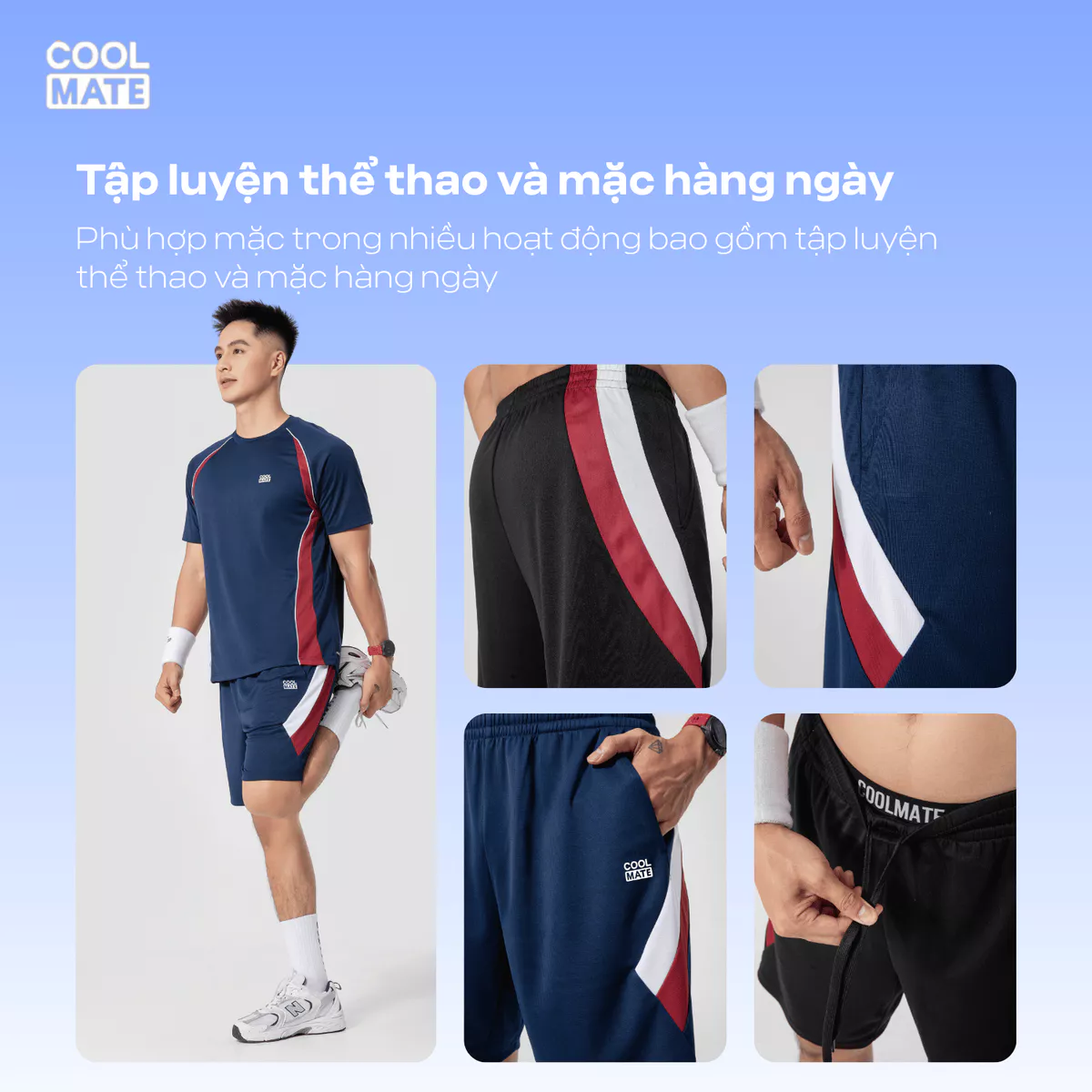 [MUA 2 GIẢM 5%]Quần short thể thao nam Teamwear Promax Flexline Active thấm hút nhanh khô thoáng khí Coolmate
