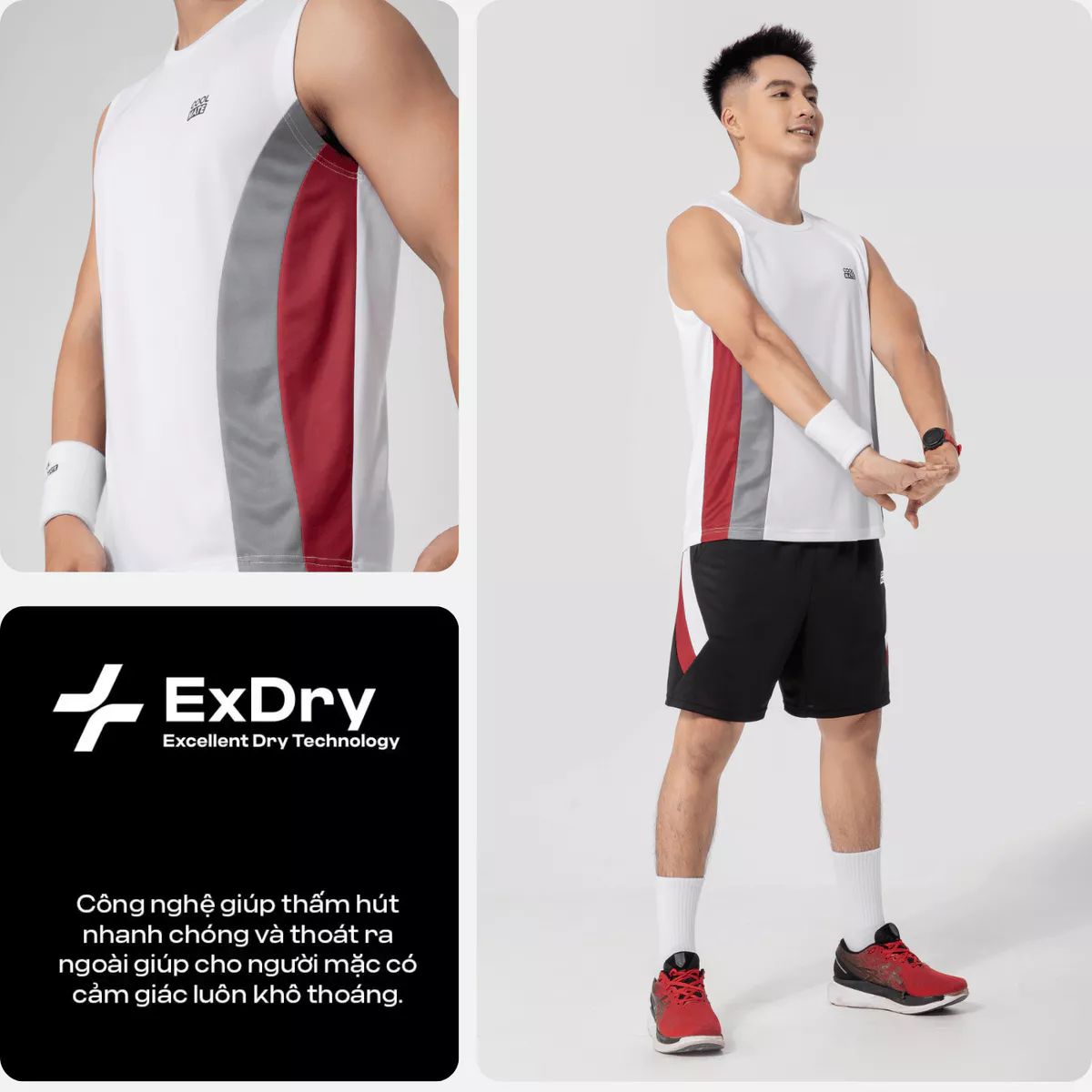 Áo sát nách Tank top nam thể thao Teamwear Pickleball Promax Flexline Active thoáng khí Coolmate